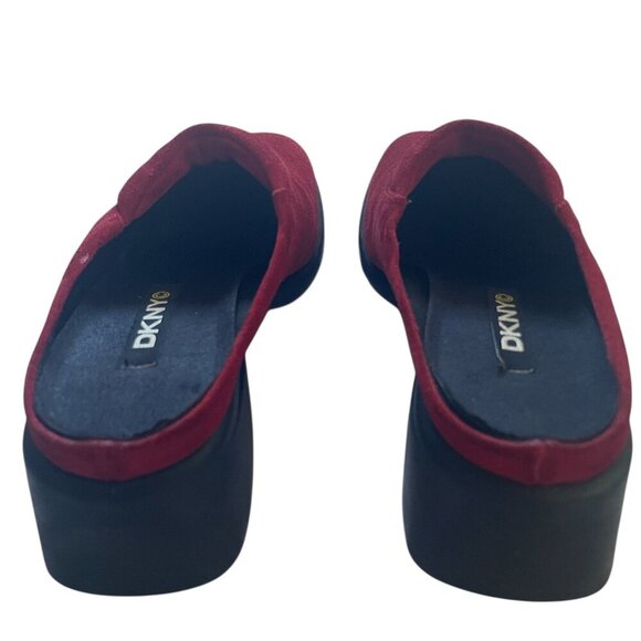 DKNY Red Suede Soft Leather Slip On Clogs Womens Size 6.5M - Picture 5 of 12